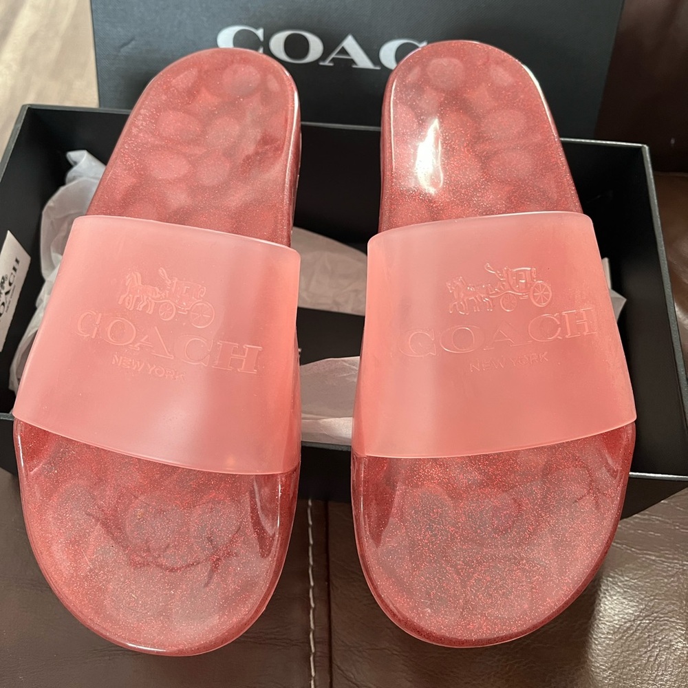 Coach pink ulyssa rubber slides - Picture 3 of 6